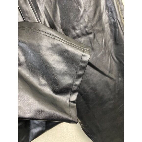 Abercrombie & Fitch The 90s Straight High Rise faux Leather Pants Plus Size 34 - Picture 10 of 13